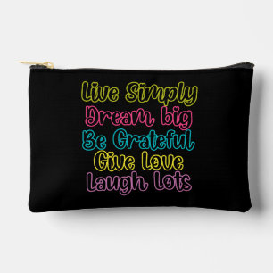 Motivational Quote Live Simply Dream Give Love Accessory Pouch