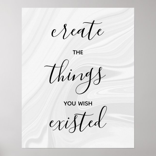 Motivational Quote marble design Poster (Front)