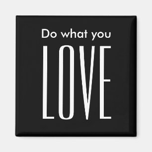 Motivational quote modern black and white magnet