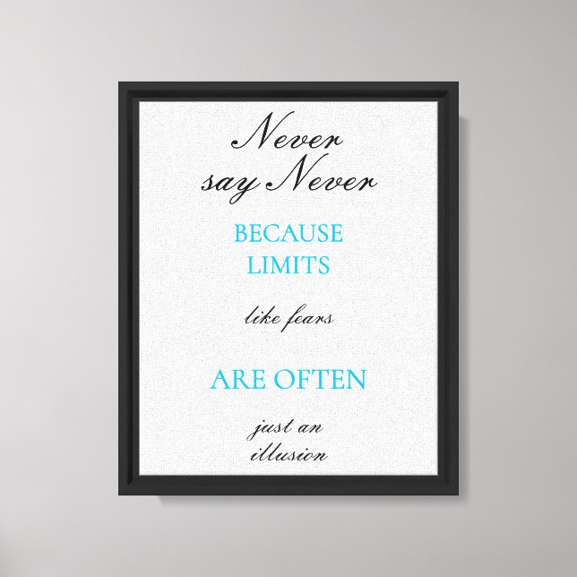 Motivational Quote Modern Script Custom  Canvas Print (Front)