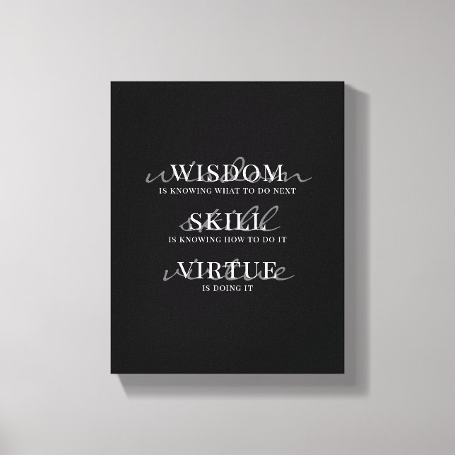 Motivational Quote Modern Script Typography Canvas Print (Front)