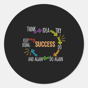 Motivational Quote Motivation Success Inspiration Classic Round Sticker