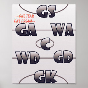 Motivational Quote Netball Positions Poster