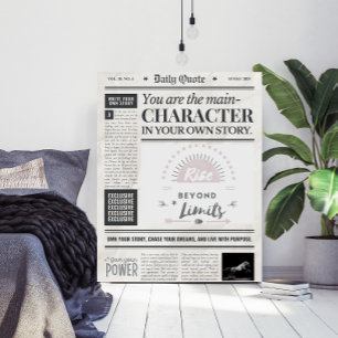 Motivational Quote Newspaper Style Art Poster