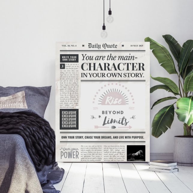 Motivational Quote Newspaper Style Art Poster (Creator Uploaded)