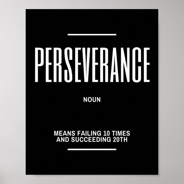 Motivational Quote On Perseverance Poster (Front)