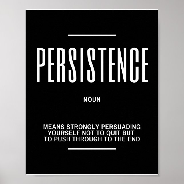 Motivational Quote On Persistence Poster (Front)
