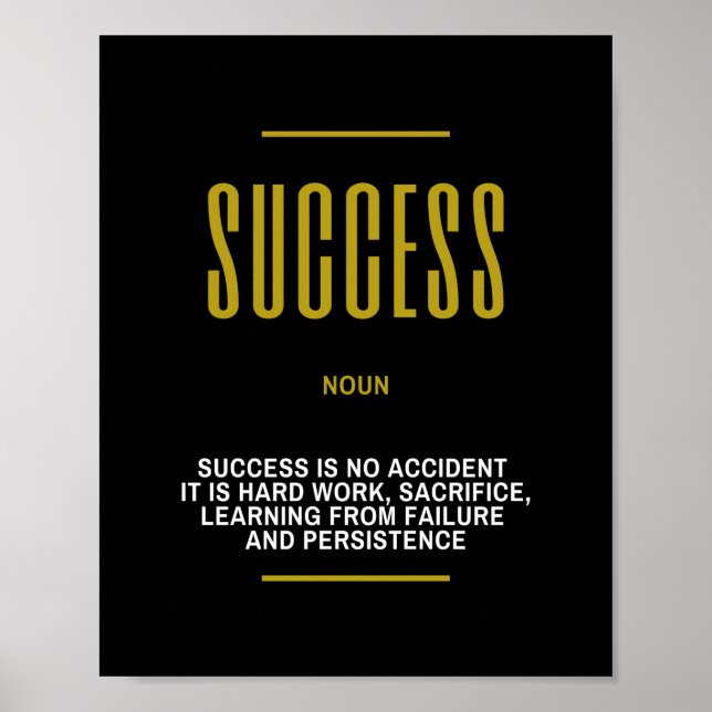 Motivational Quote On Success Poster (Front)