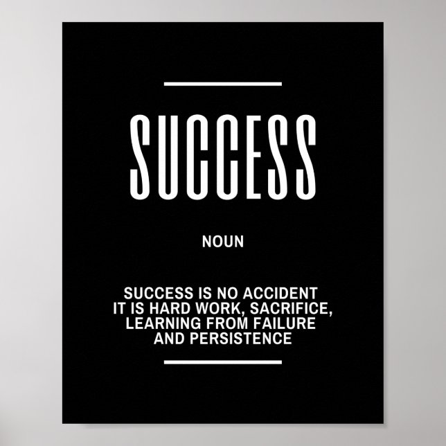 Motivational Quote On Success Poster (Front)