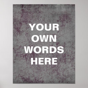 Motivational Quote Poster, distressed blue purple Poster