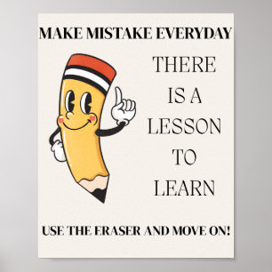 Motivational Quote Poster – Learn from Mistakes   