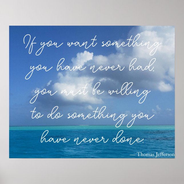 Motivational Quote Poster with Bora Bora Ocean (Front)