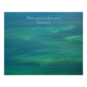 Motivational Quote- Praia Da Arribada, Portugal Poster