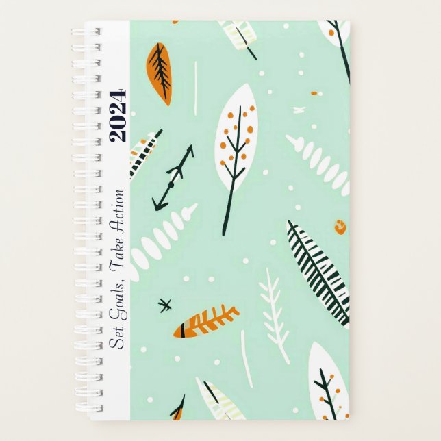 MOTIVATIONAL QUOTE SIMPLE CLASSIC BOHO PATTERN  PLANNER (Front)