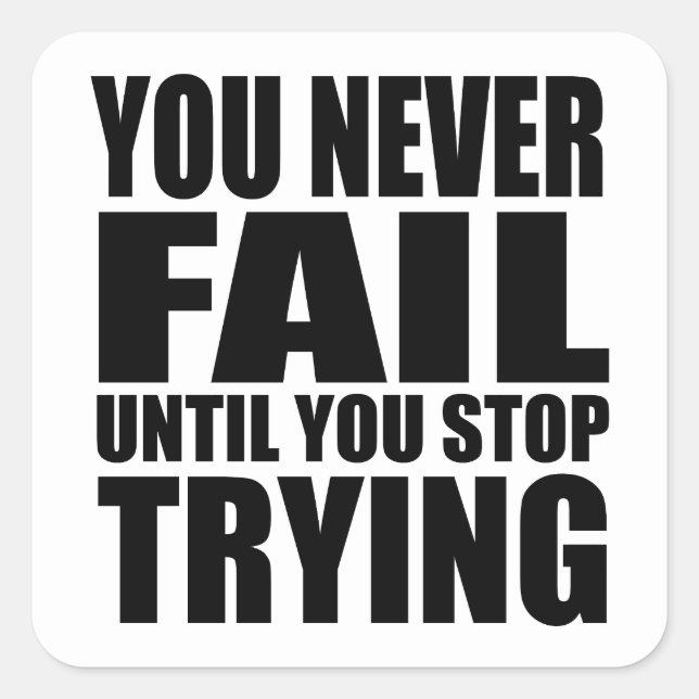 Motivational quote successs square sticker (Front)
