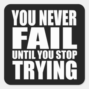 Motivational quote successs square sticker