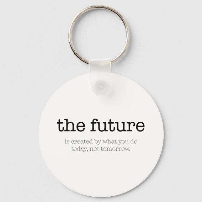 Motivational quote: 'The future' Key Ring (Front)