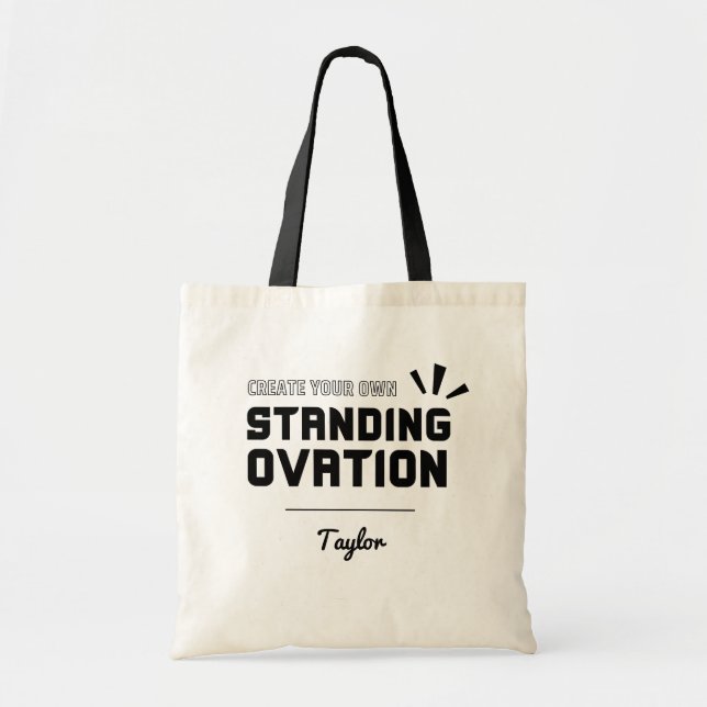 Motivational Quote Theatre Broadway White Tote Bag (Front)