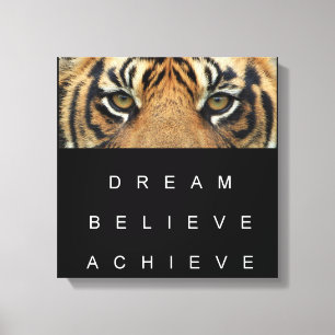Motivational quote tiger eyes achievement Cool Canvas Print
