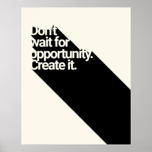 Motivational Quote Typography Long Shadow Effect Poster