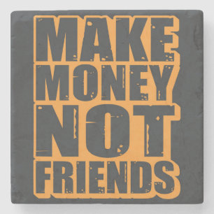 Motivational quote typography stone coaster