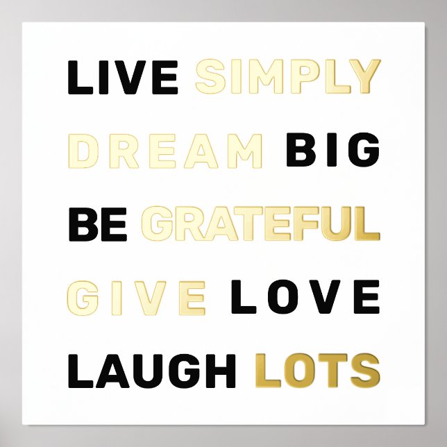 Motivational quote white and gold foil prints (Front)