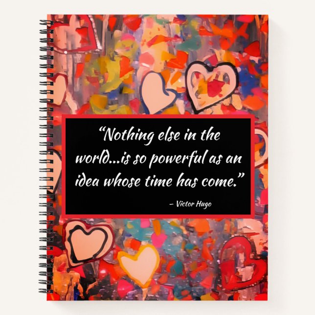 Motivational Quote with Multimedia Heart Art Notebook (Front)