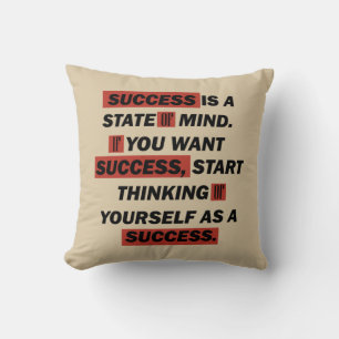 Motivational quotes success in life cushion