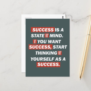 Motivational quotes success in life postcard