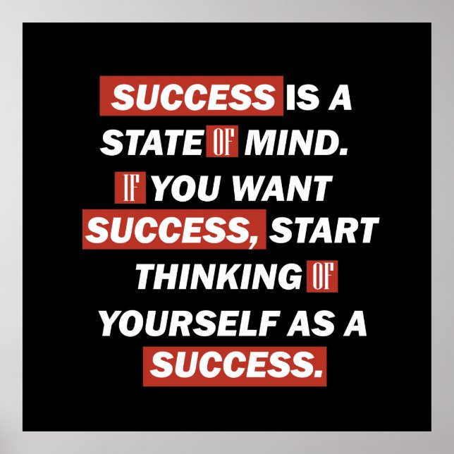 Motivational quotes success in life poster (Front)