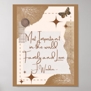 Motivational quotes typography Family Peace Love  Poster