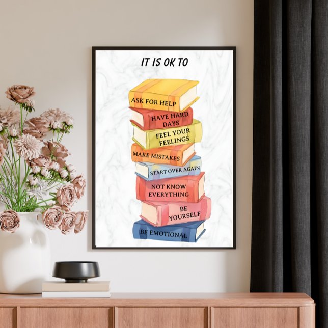 Motivational Quotes Watercolor Books Custom Poster (Creator Uploaded)
