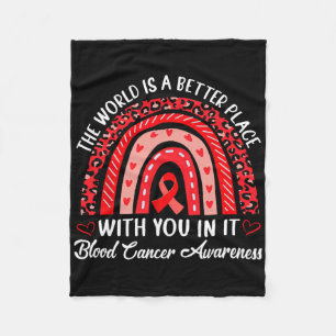 Motivational Rainbow Blood Cancer Awareness Month  Fleece Blanket