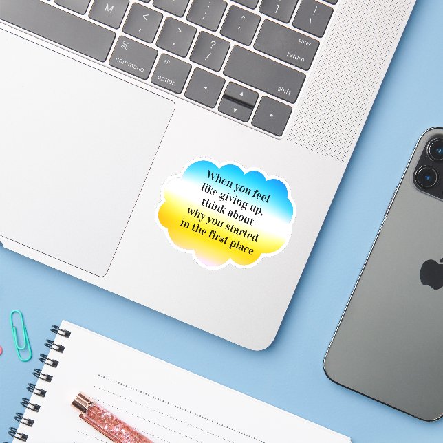 Motivational Rainbow Cloud Sticker (Laptop w/ iPhone)