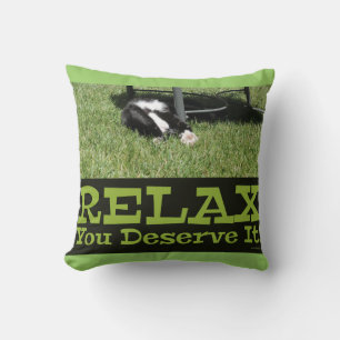 Motivational Relax Cat Epic Slogan Cushion