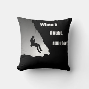 Motivational rock climbing cushion