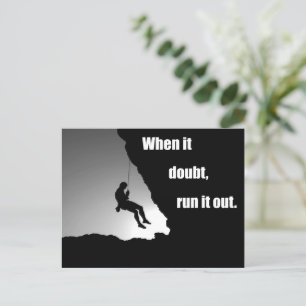 Motivational rock climbing holiday postcard