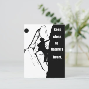 Motivational rock climbing postcard