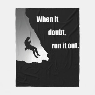 Motivational rock climbing quote fleece blanket
