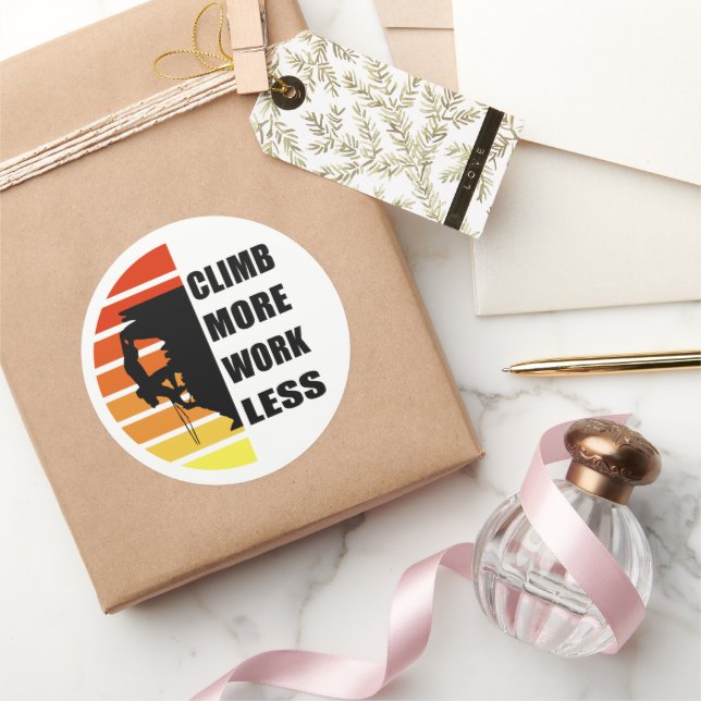 Motivational rock climbing saying classic round sticker (Gifting)