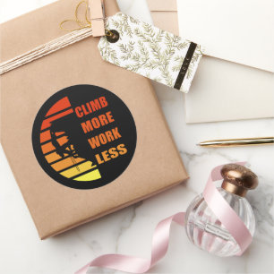 Motivational rock climbing saying classic round sticker