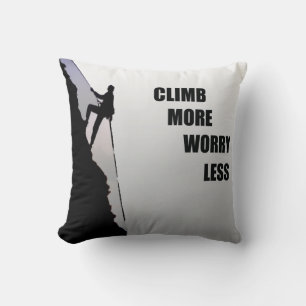 Motivational rock climbing saying cushion