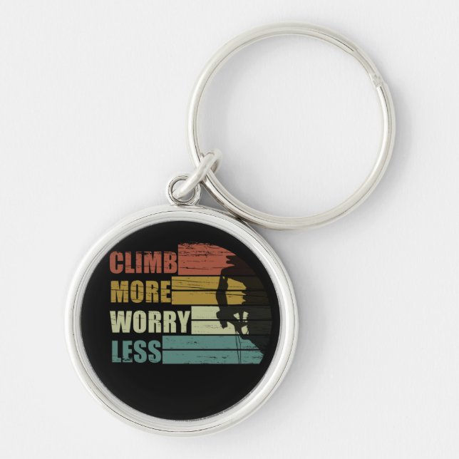 Motivational rock climbing saying key ring (Front)