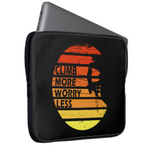 Motivational rock climbing saying laptop sleeve