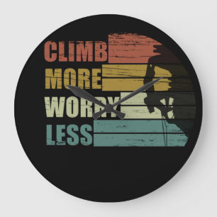 Motivational rock climbing saying large clock