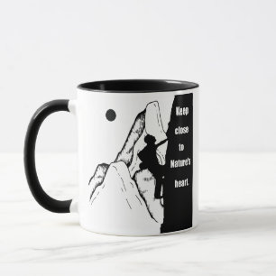 Motivational rock climbing saying mug
