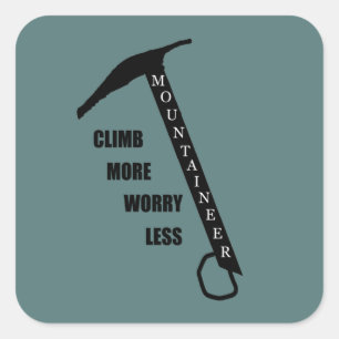 Motivational rock climbing  square sticker
