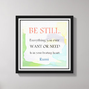 Motivational Rumi Quote-Inspirational Canvas Print
