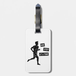 Motivational Running Quote Black Luggage Tag