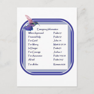 Motivational Scripture List for Emergency Postcard